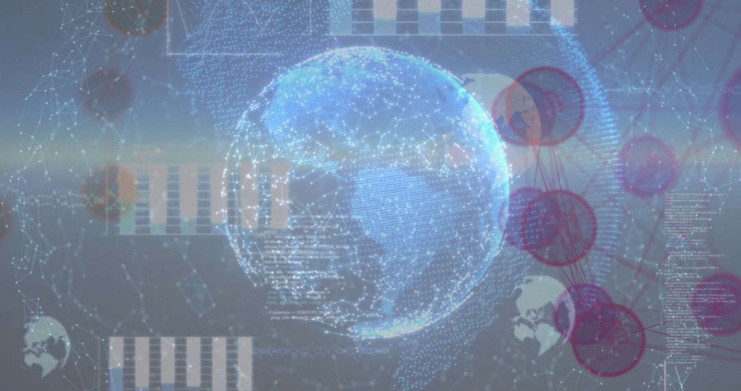 Digital Globe Highlighting Complex Data Connections and Trends
