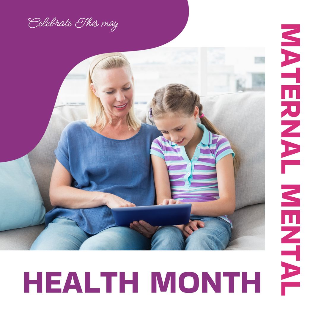 Mother and Daughter Bonding on Couch Promoting Maternal Mental Health