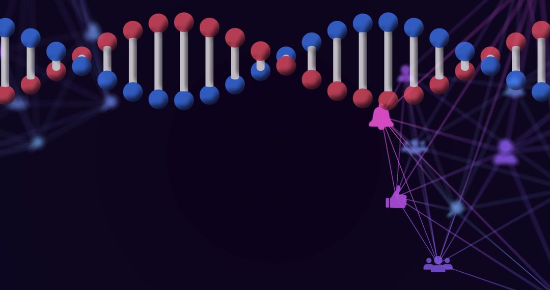 3D Rotating DNA Strand with Network Connections