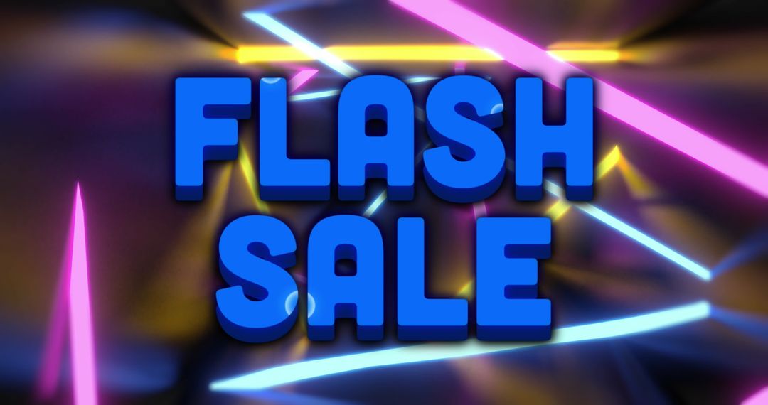 Flash Sale Advertising with Neon Light Effects