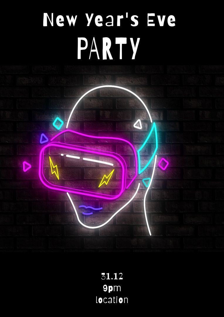 New Year's Eve Party with Neon VR Headset