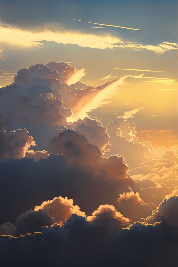 Scenery with clouds and sky, created using generative ai technology - Free Images, Stock Photos and Pictures on Pikwizard.com