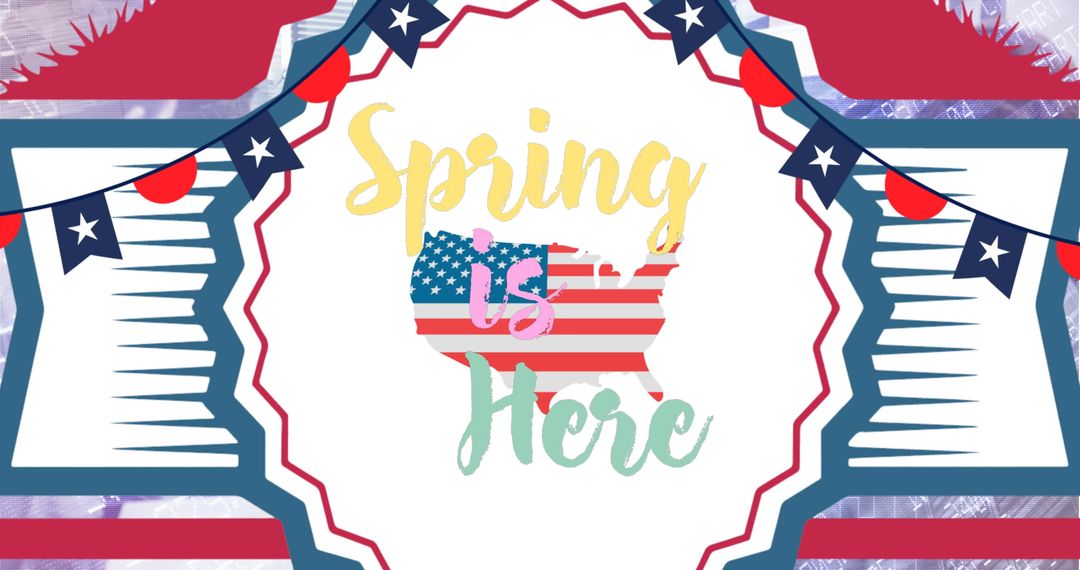 Patriotic USA Spring Poster with Flag Motif and Festive Design