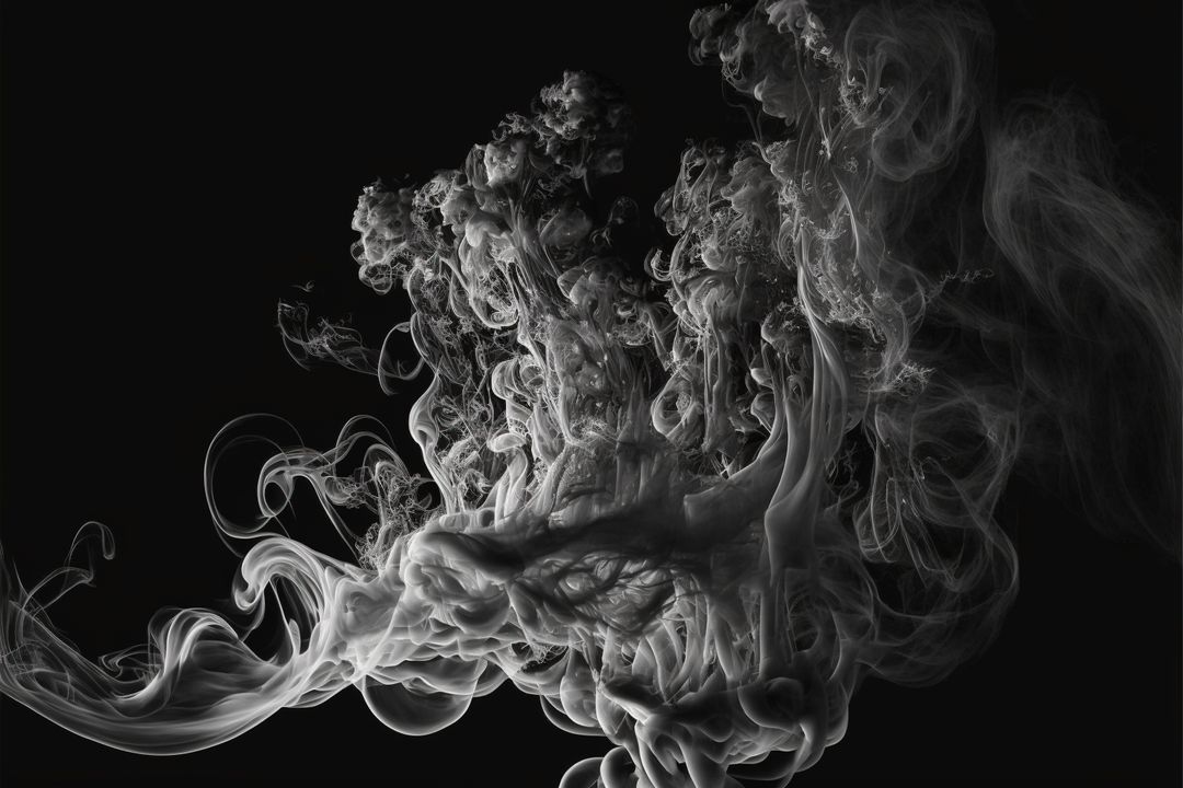 Abstract Swirling White Smoke on Black Background - Free Images, Stock Photos and Pictures on Pikwizard.com