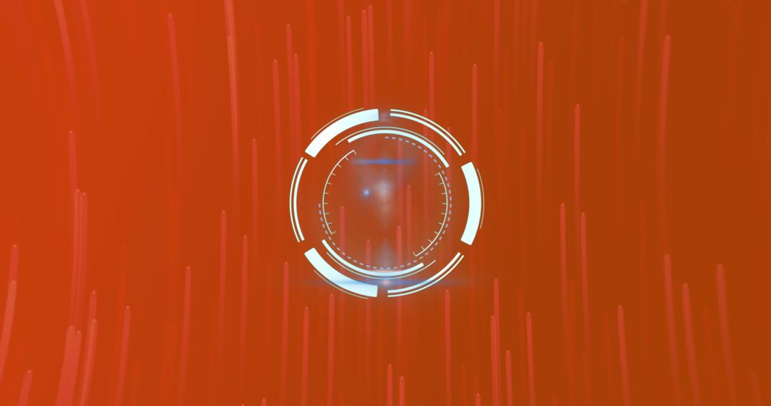 Futuristic Hud Interface with Circular Pattern on Red Background
