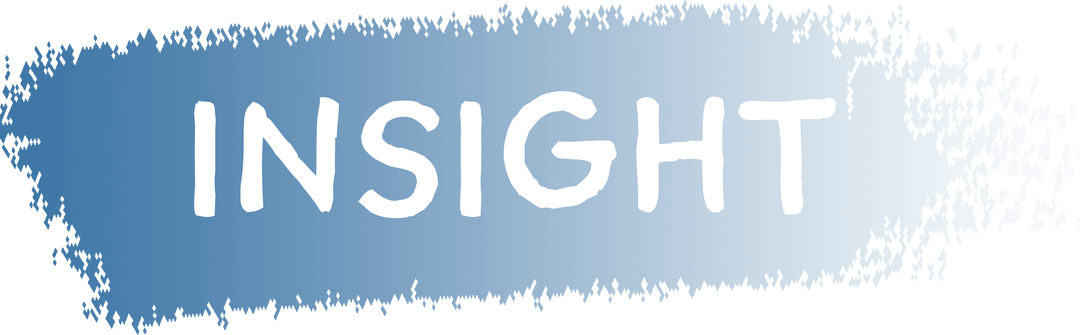 Insight Text on Blue Brush Stroke with Transparent Background