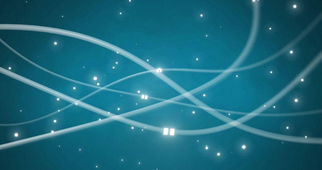 Glowing Digital Network with Interconnected Webs on Blue Background