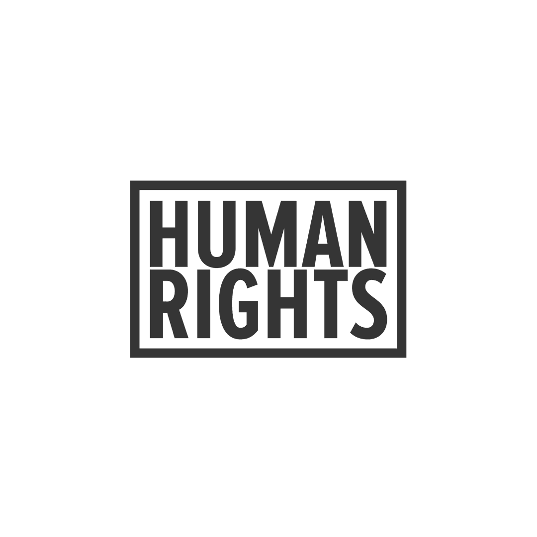 Transparent Human Rights Text Illustration on Isolated Background