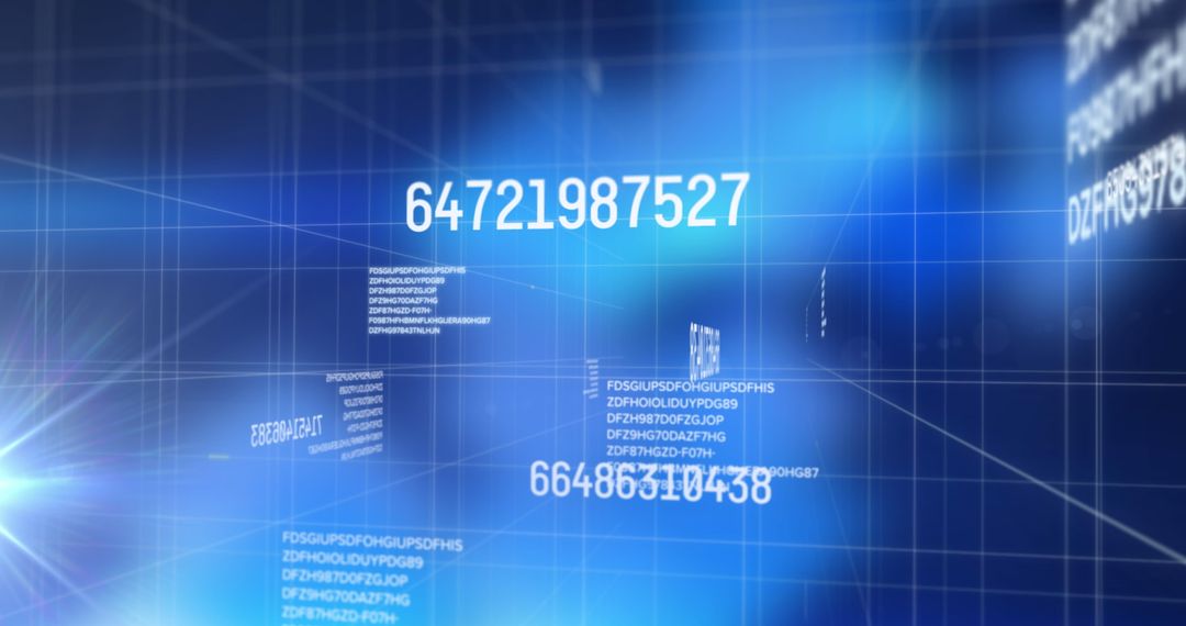 Futuristic Grid with Dynamic Numbers for Digital Technology Concept