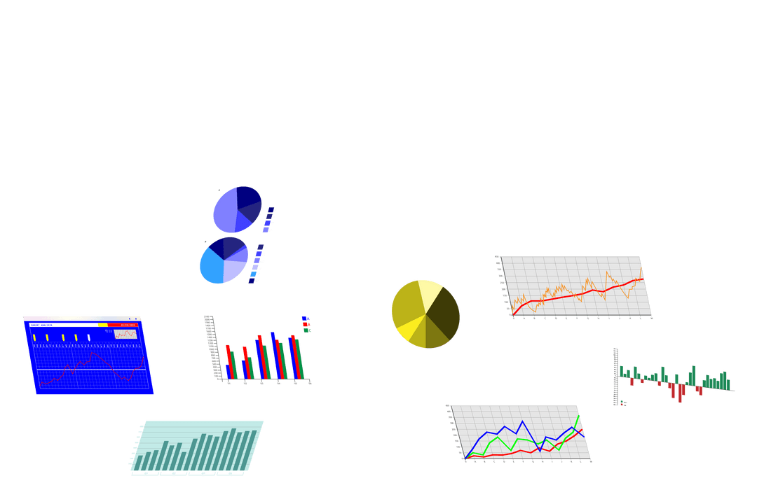 Colorful Transparent Charts Illustrating Business Data Insights