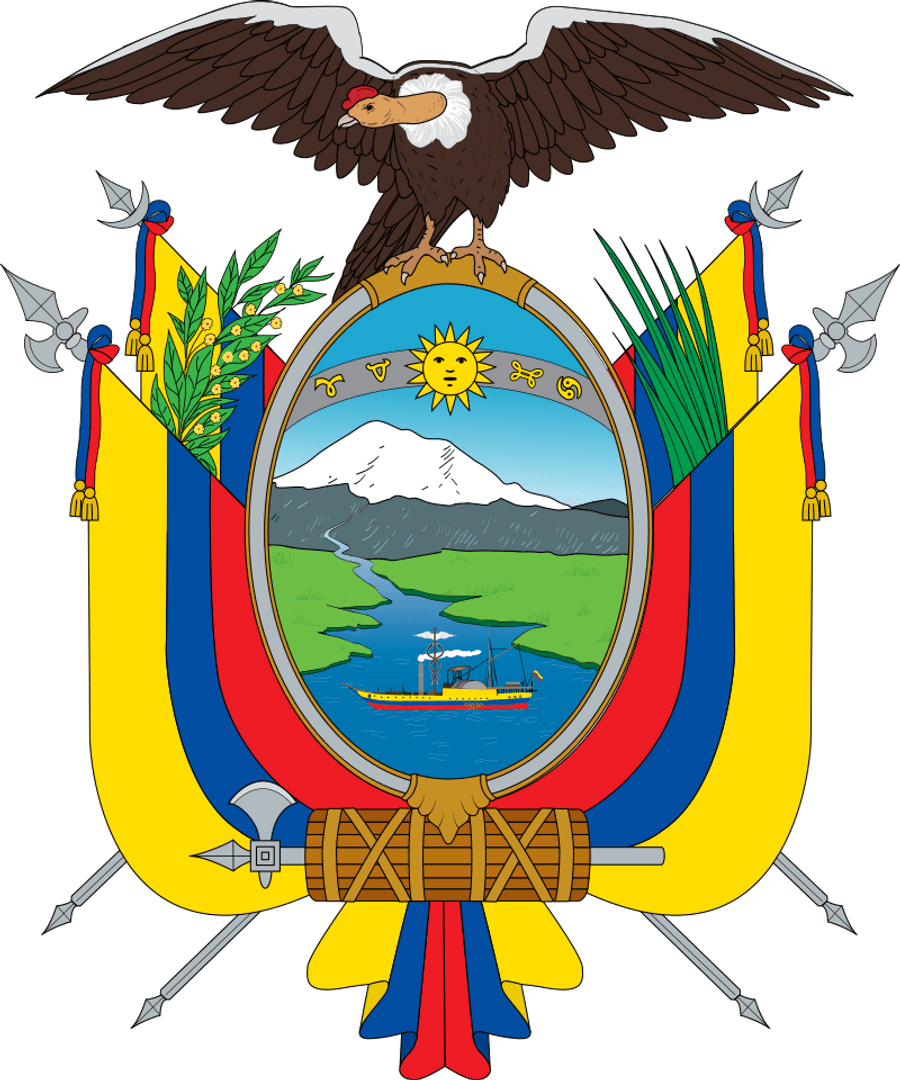 Ecuador Coat of Arms Emblem in Transparent Style