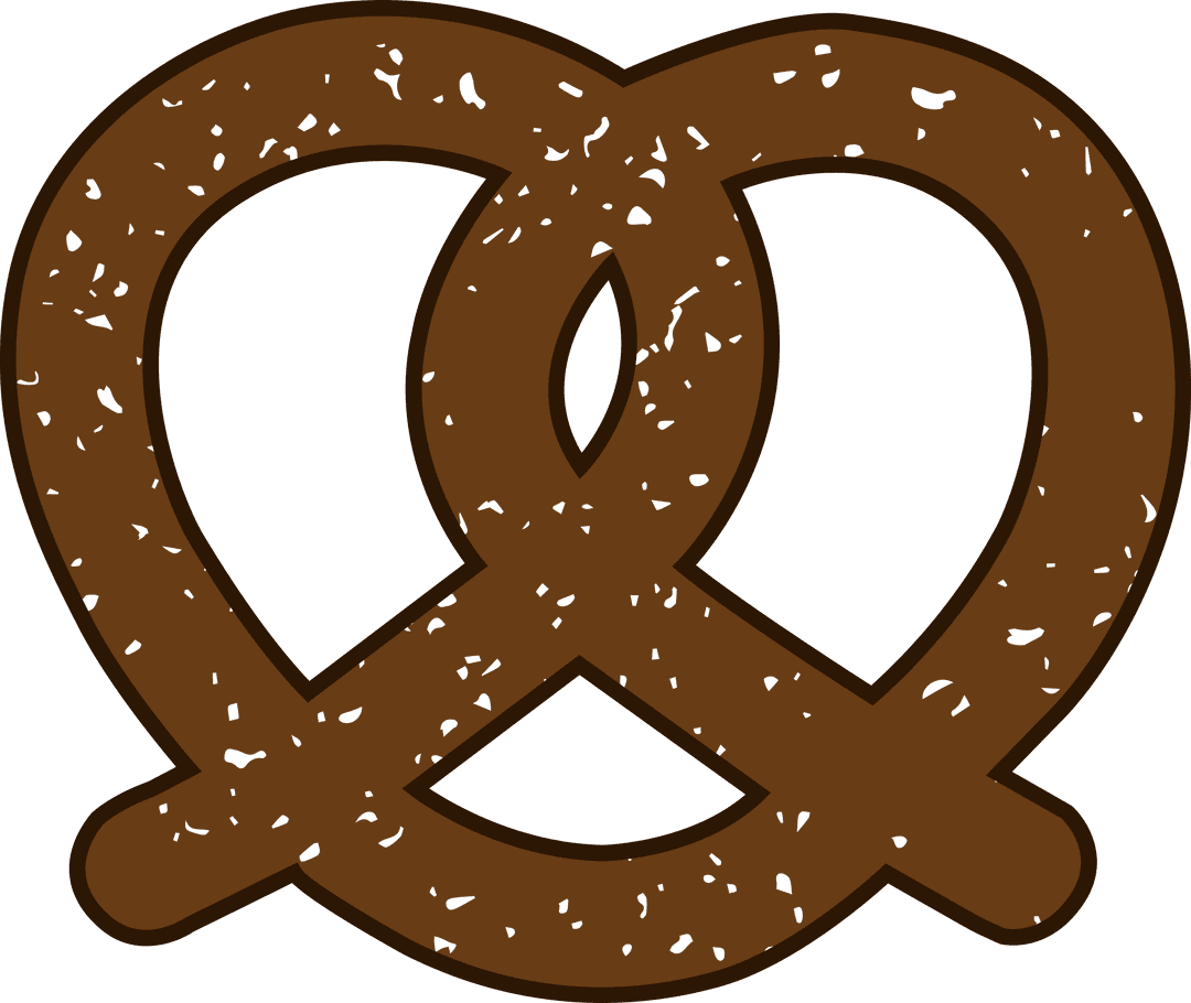 Transparent Pretzel Icon with Salt on Clear Background