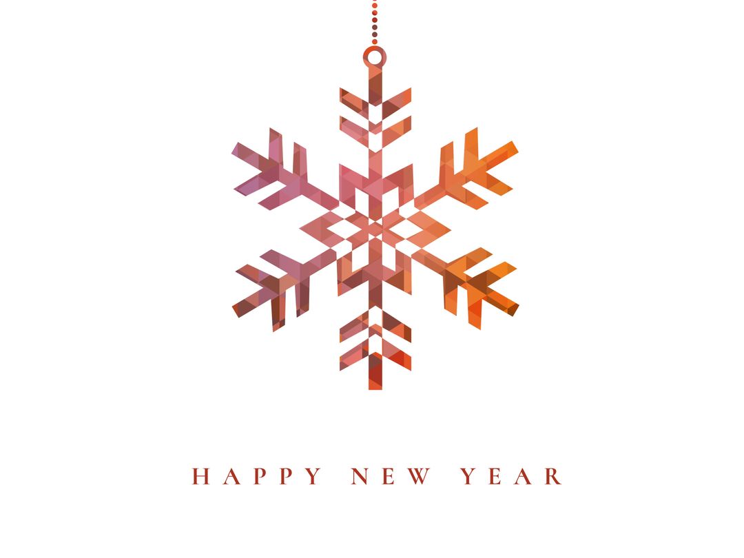 Geometric Snowflake with Happy New Year Message - Download Free Stock Images Pikwizard.com