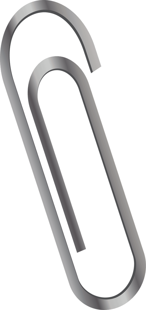 3D Metallic Paperclip in Transparent Background for Modern Design