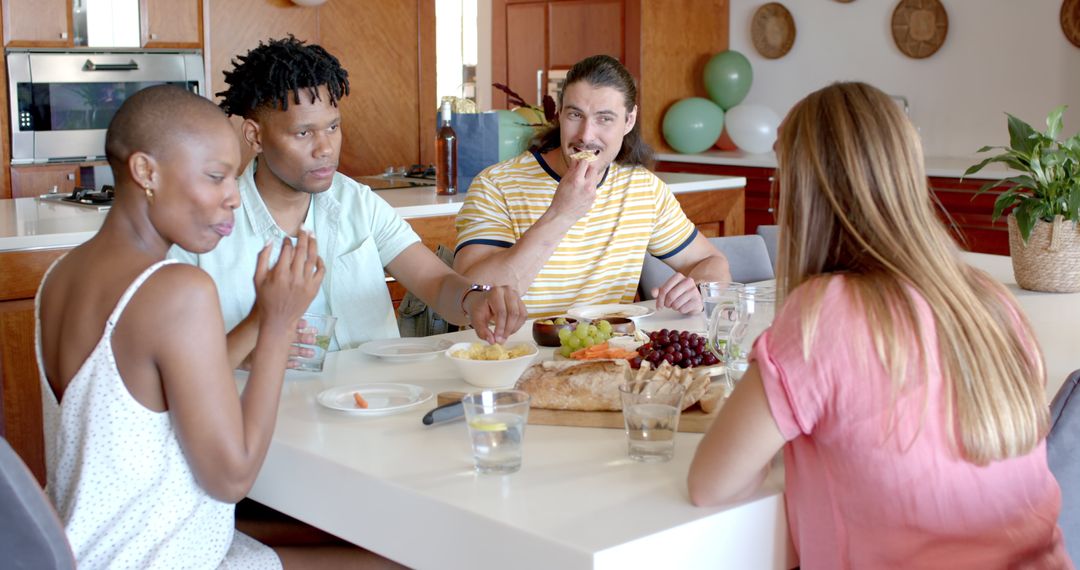 Friends Enjoying Lunch Together at Home