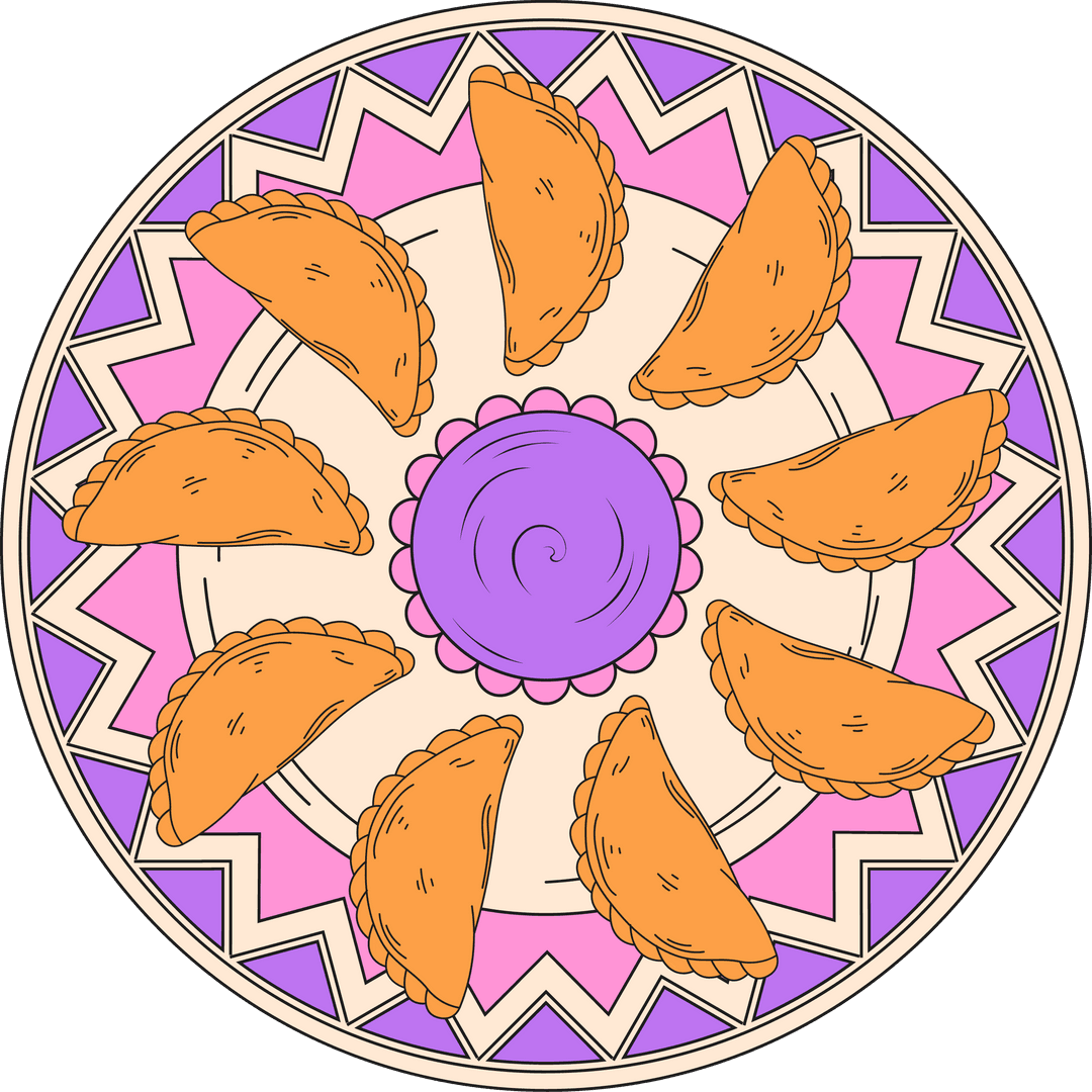 Decorative Zigzag Platter with Pastries Transparent Background