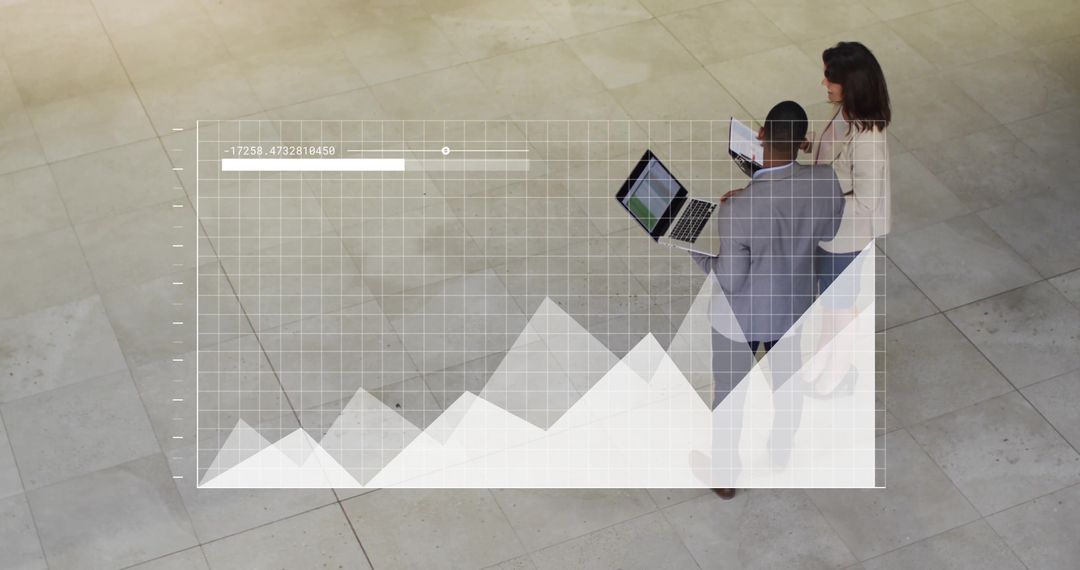 Business Professionals Analyzing Interactive Data in Modern Office