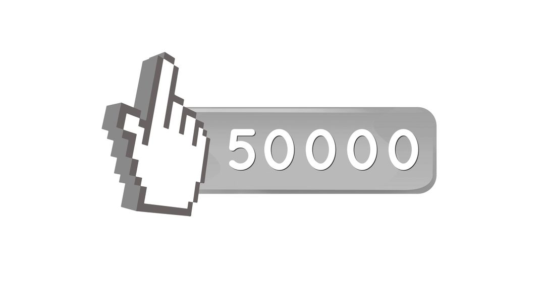 Milestone of 50,000 Likes with Cursor Hand Illustration