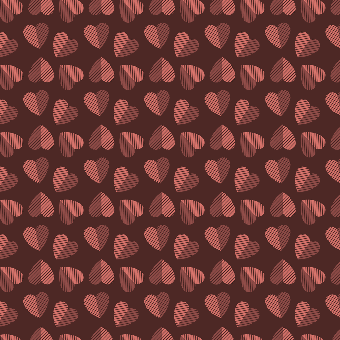 Red Hearts Pattern on Transparent Background for Love and Design