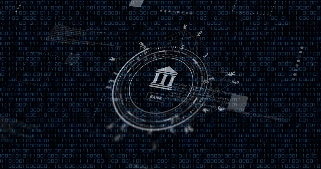 Abstract Digital Banking Technology with Binary Code