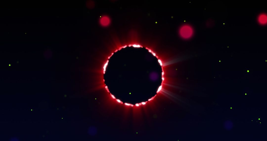 Futuristic Red Total Eclipse in Digital Space