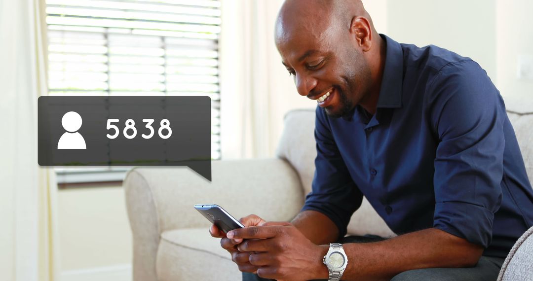 Man Engaging with Smartphone and Increasing Social Media Followers