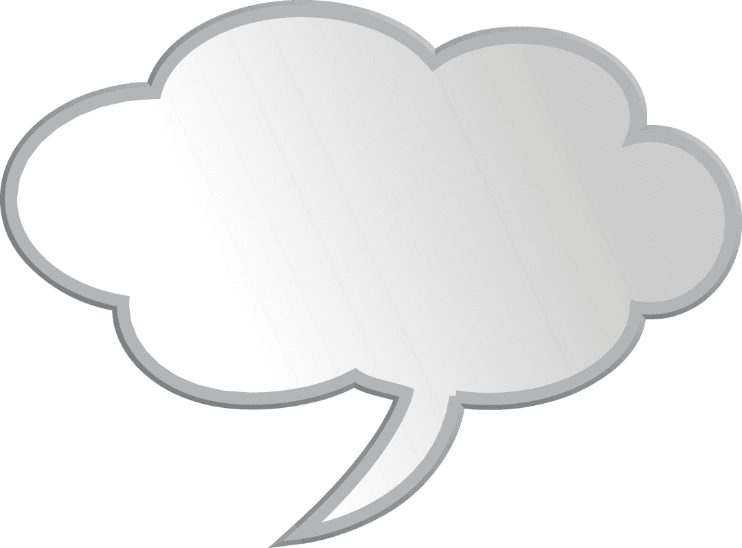 Speech Bubble Silhouette on Transparent Background
