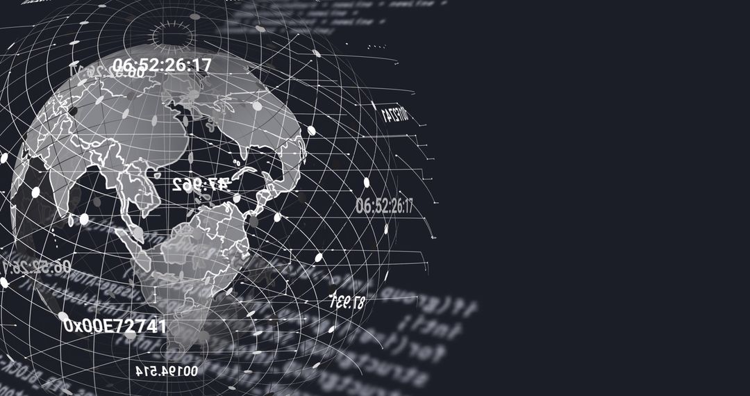 High-tech Digital Concept Globe on Dark Background