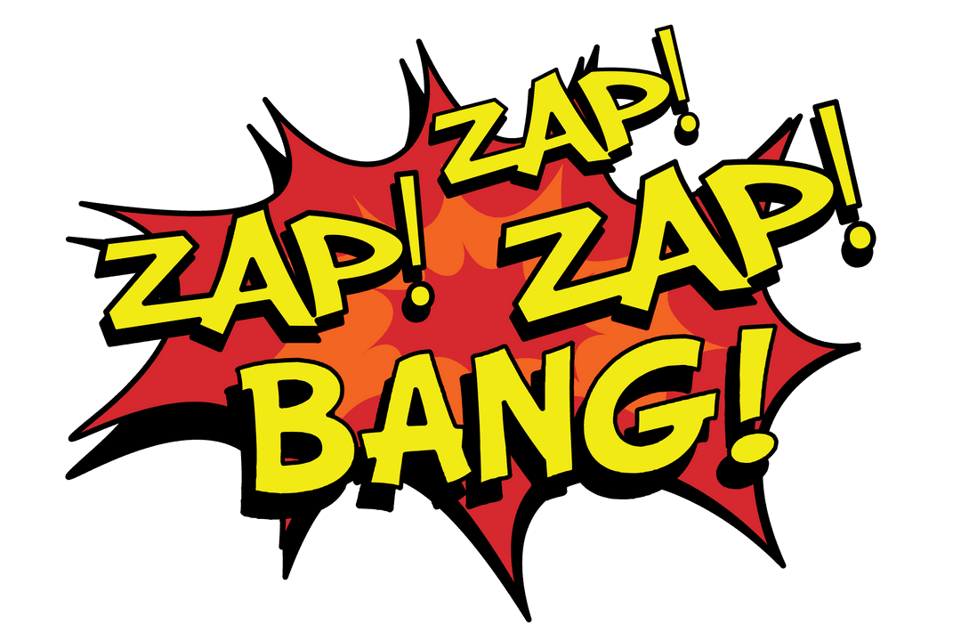 Transparent Comic Style Zap Bang Text Explosion