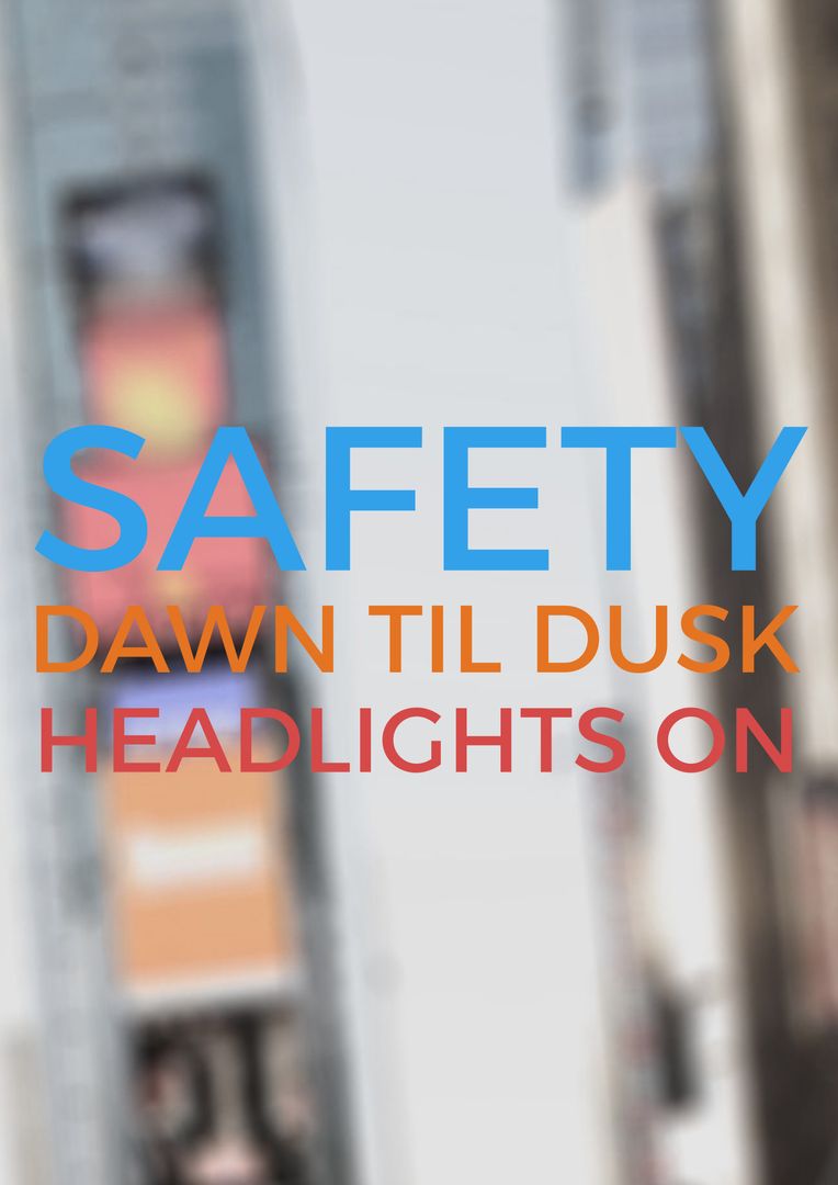 Safety Campaign Poster with Dawn Till Dusk Headlights Reminder - Download Free Stock Templates Pikwizard.com