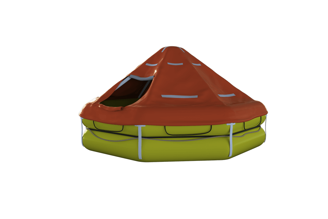 Transparent Rescue Pontoon with Orange Canopy for Emergency Use