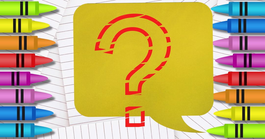 Colorful crayons transparency concept over lined paper