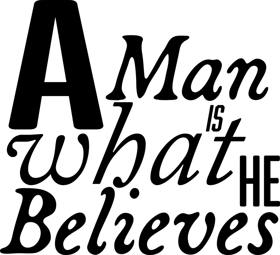 Inspirational Quote Transparency: A Man's Belief