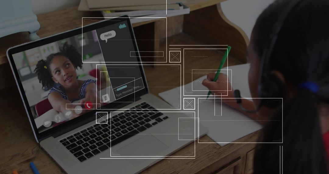 Children Engaged in Virtual Learning and Interaction