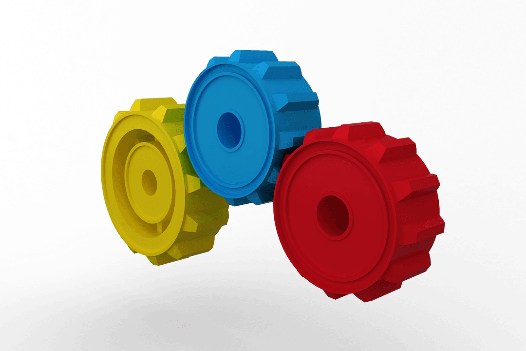 Colorful Transparent Gears Vector Illustration