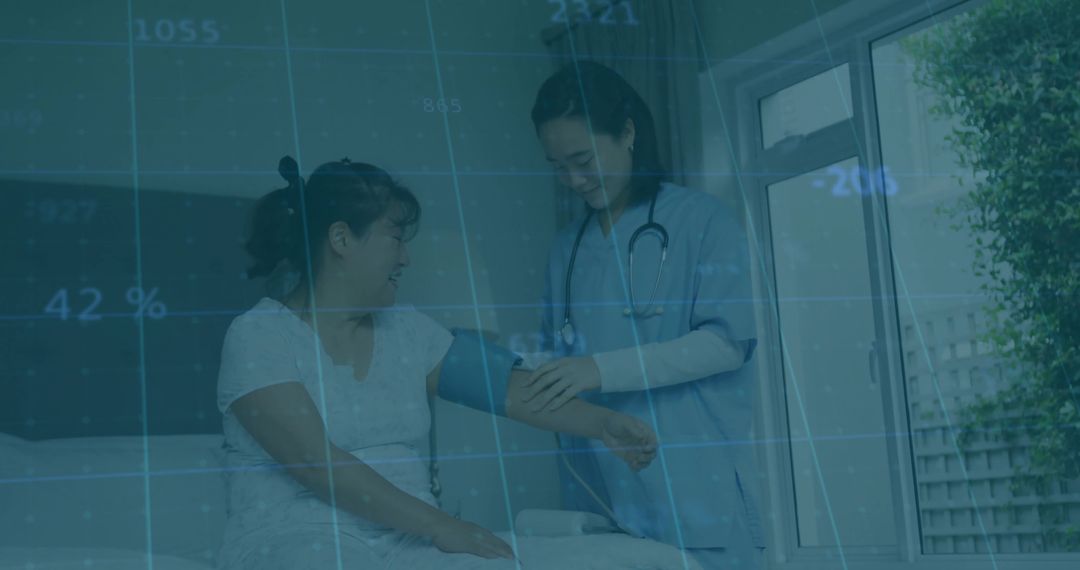 Home Healthcare Nurse Measuring Patient's Blood Pressure