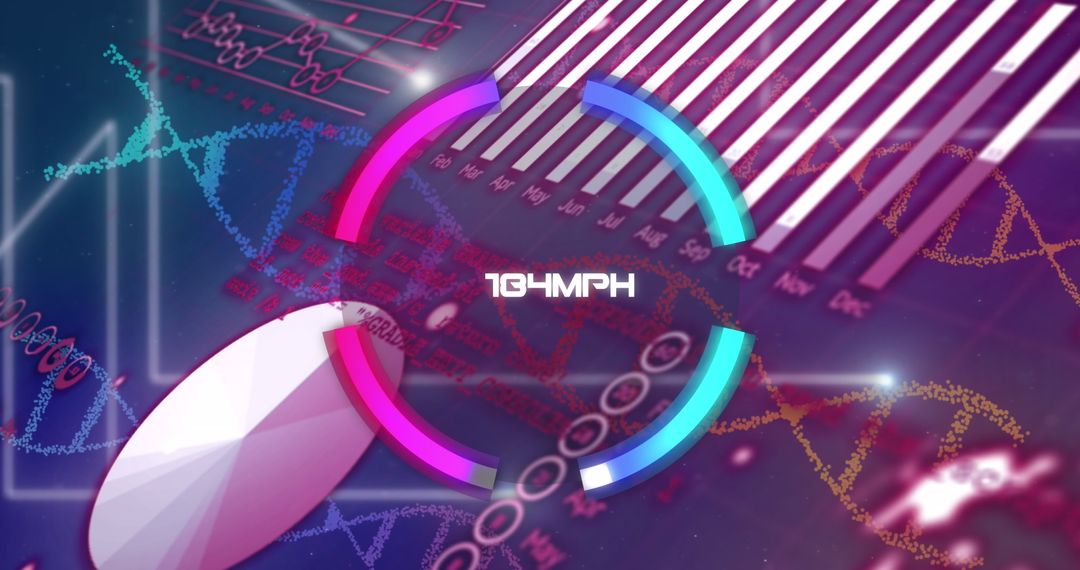 Abstract Tech Interface with Digital Data Visualizations