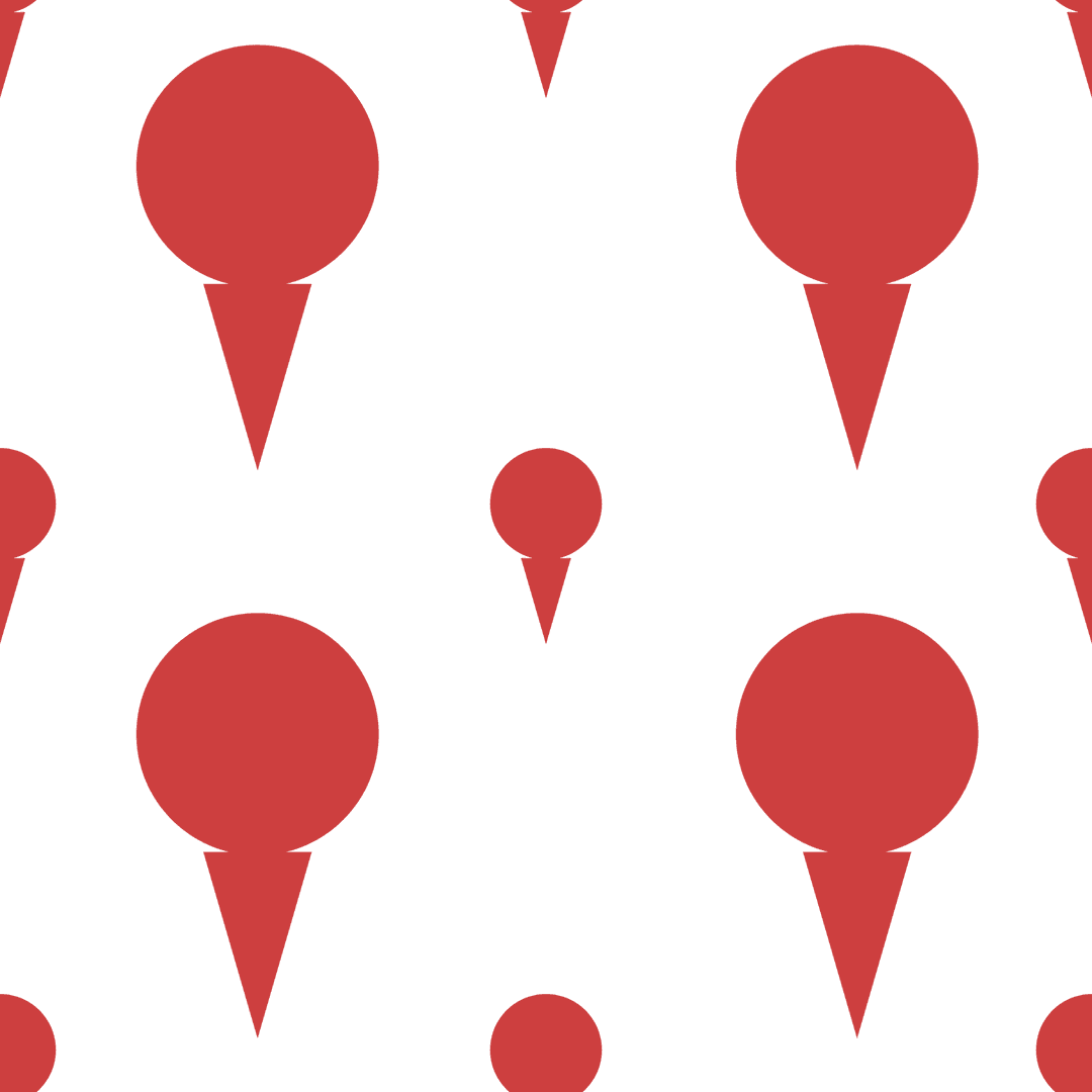 Geometric Red Dots and Triangles on Transparent Background