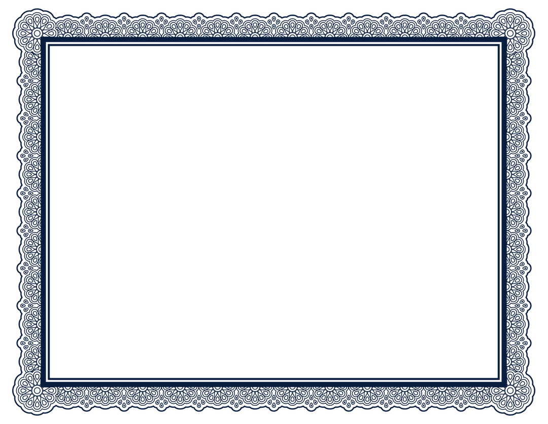 Blue Abstract Pattern Frame on Transparent Background Illustration