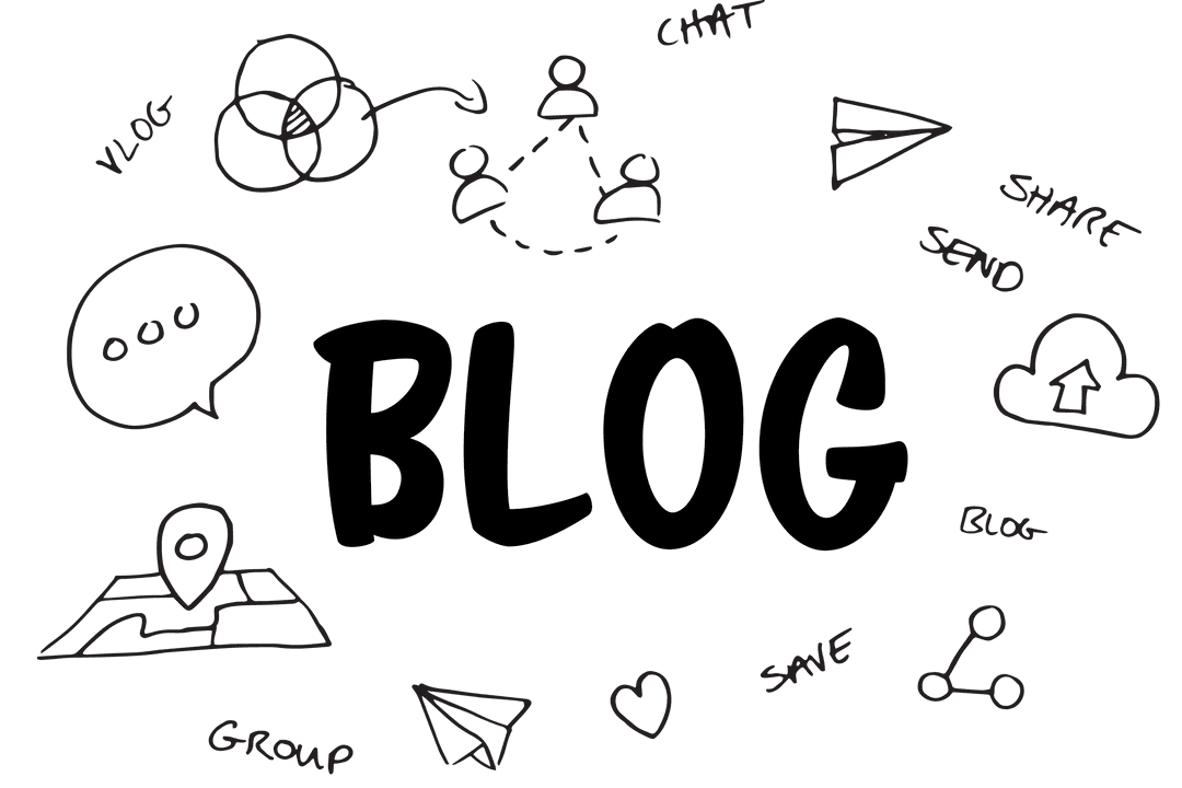 Digital Blogging Infographic on Transparent Background