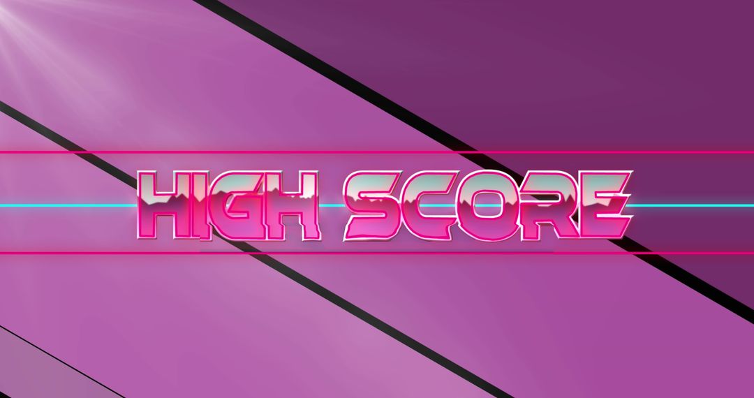 Retro Synthwave High Score Neon Display