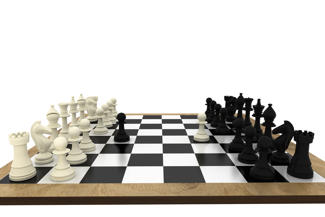 Transparent Chess Set with White and Black Pieces in Starting Positions - Download Free Stock Images Pikwizard.com