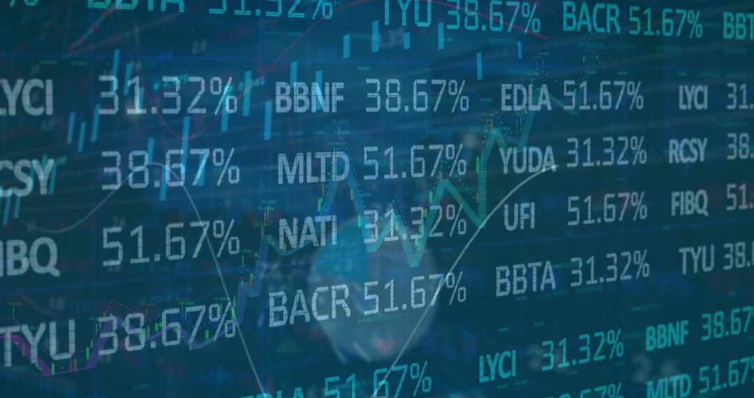 Digital Stock Market Data Display on Financial Dashboard