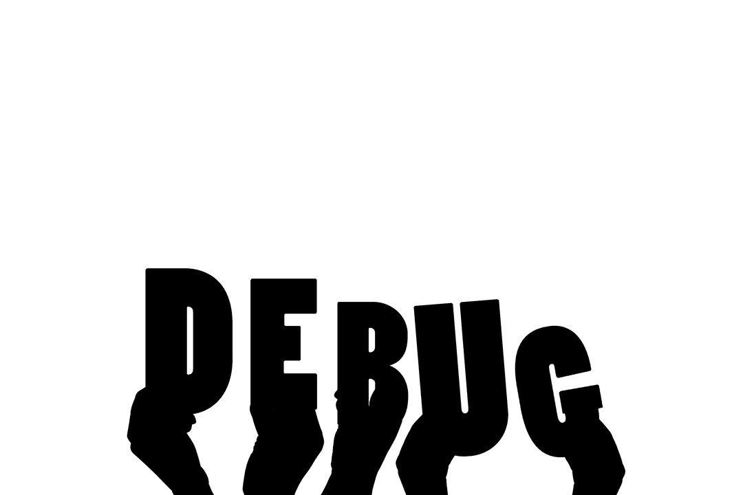 Digital Shadow Hands Holding Debug Text Instrument