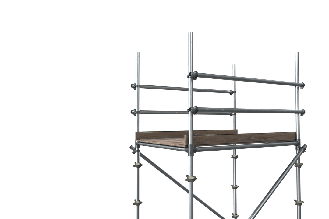 Modern Construction Scaffolding on Transparent Background