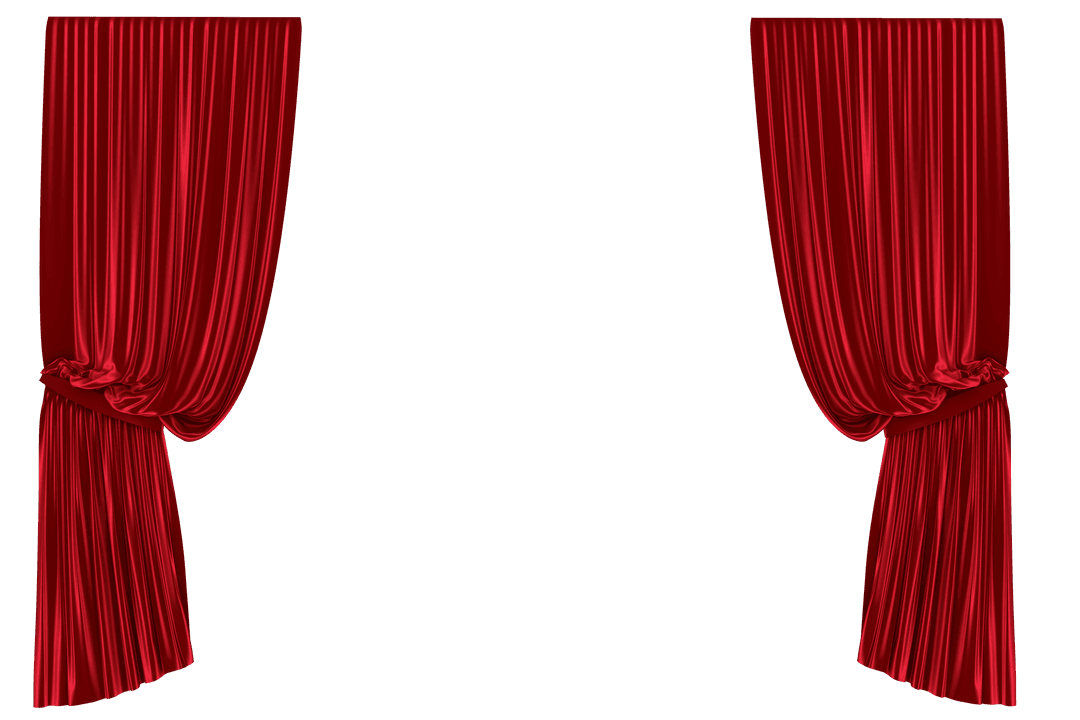 Elegant Red Curtains on Transparent Background for Event Design