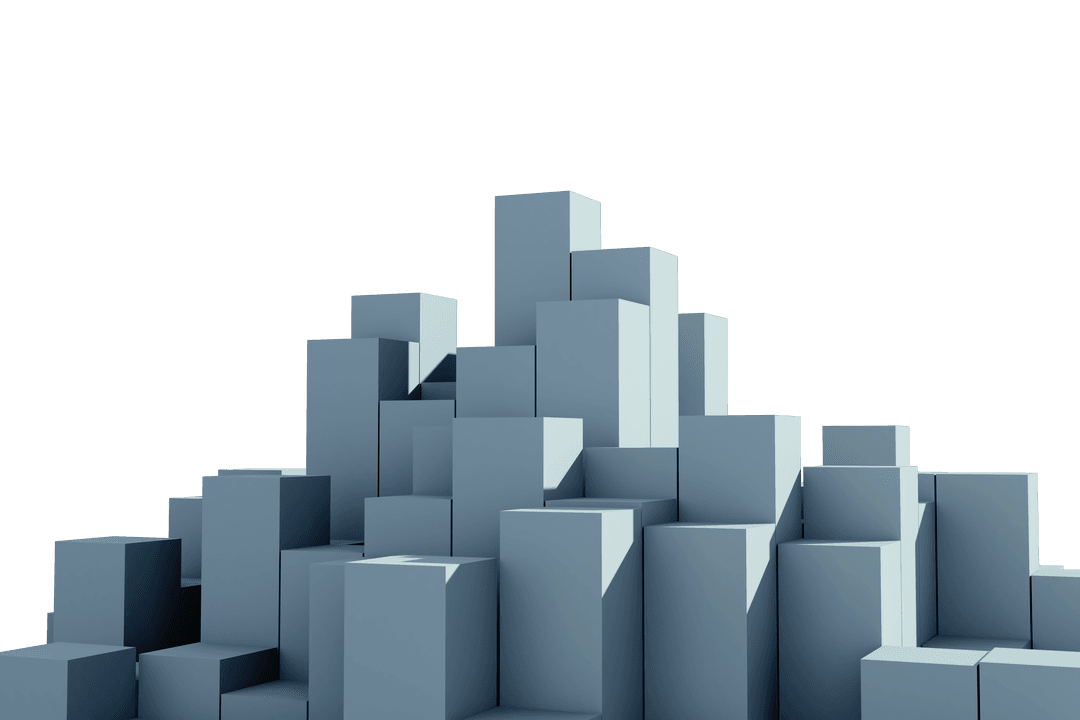 Transparent 3D Cityscape Model Design on Isolated Background