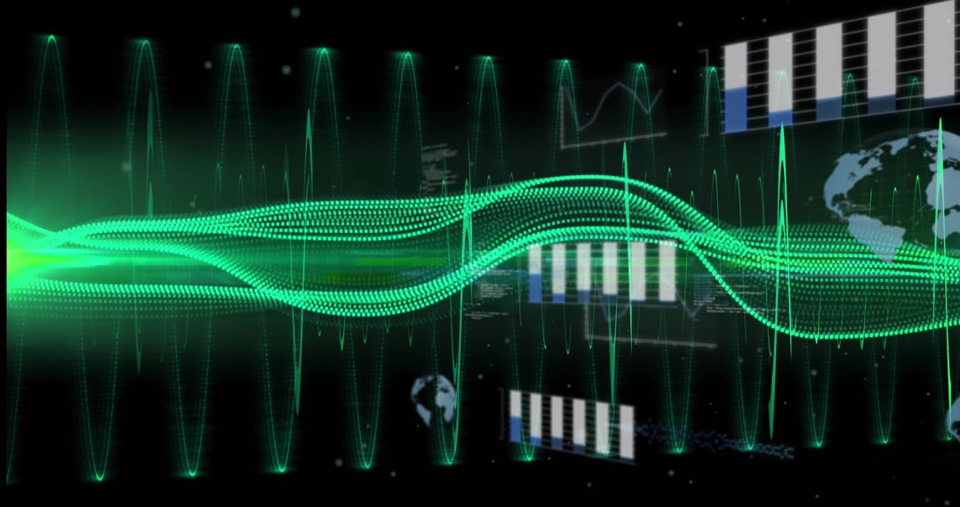 Abstract Green Digital Wave and Data Integration