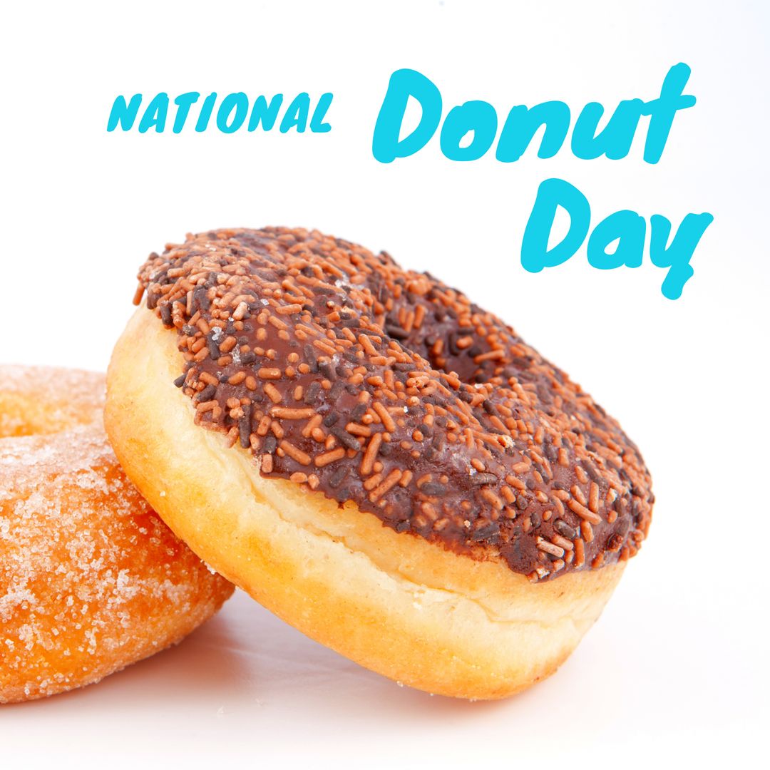 National Donut Day Celebration with Chocolate and Sugar Donuts - Download Free Stock Templates Pikwizard.com