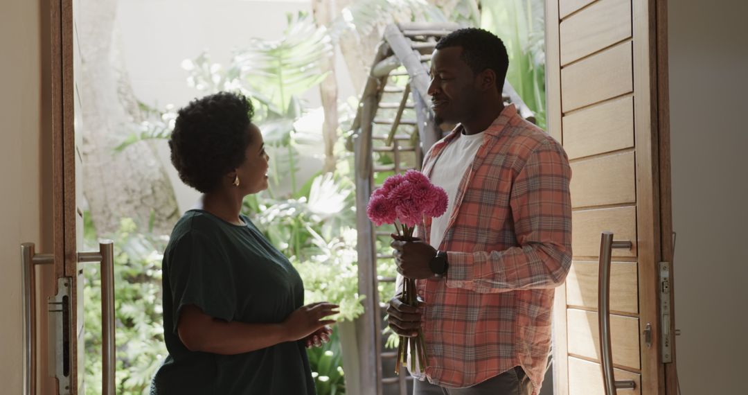 Warm Homecoming with Pink Flowers Greeting